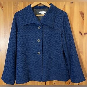 Pendleton Women's Blue and black virgin wool button up jacket blazer top size 10
